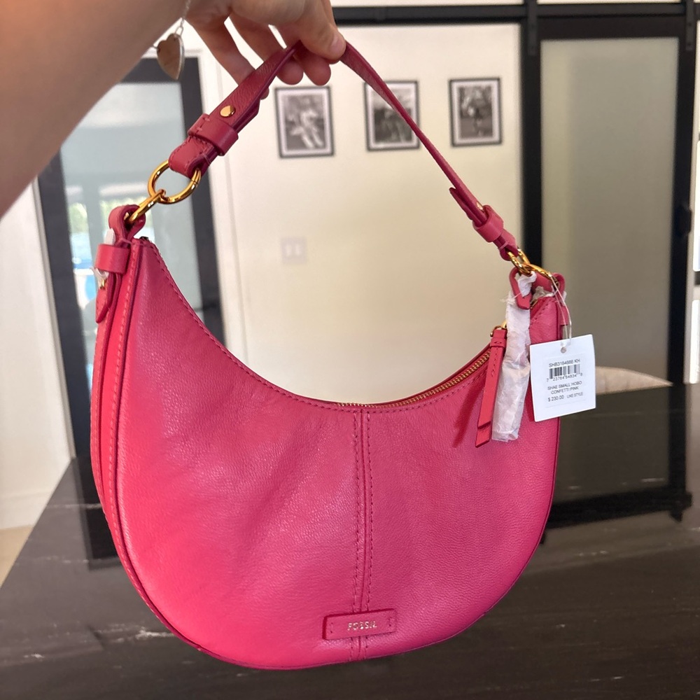 Fossil Pink Shoulder Bag with Structured Design